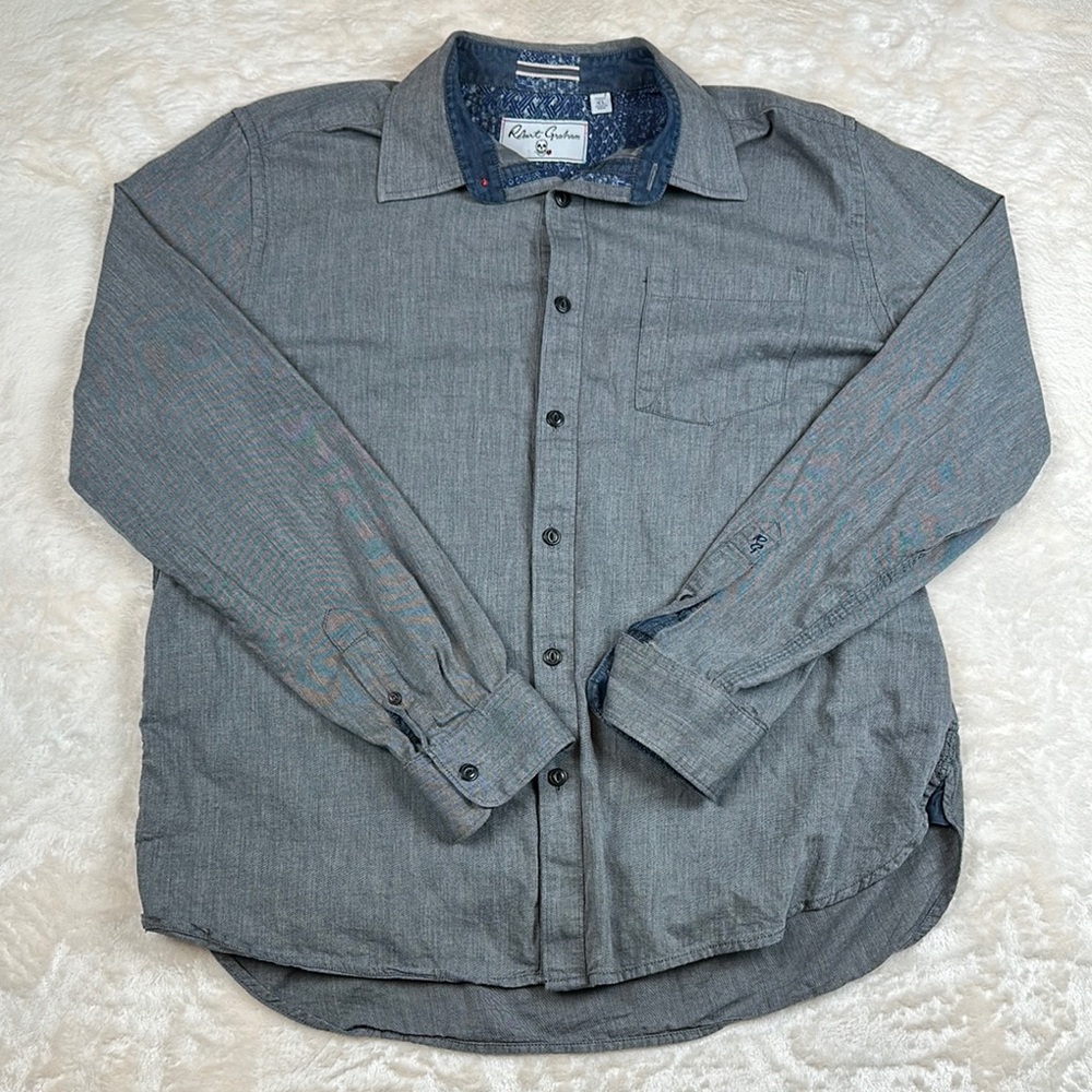 Robert Graham Gray Casual Button Down Shirt